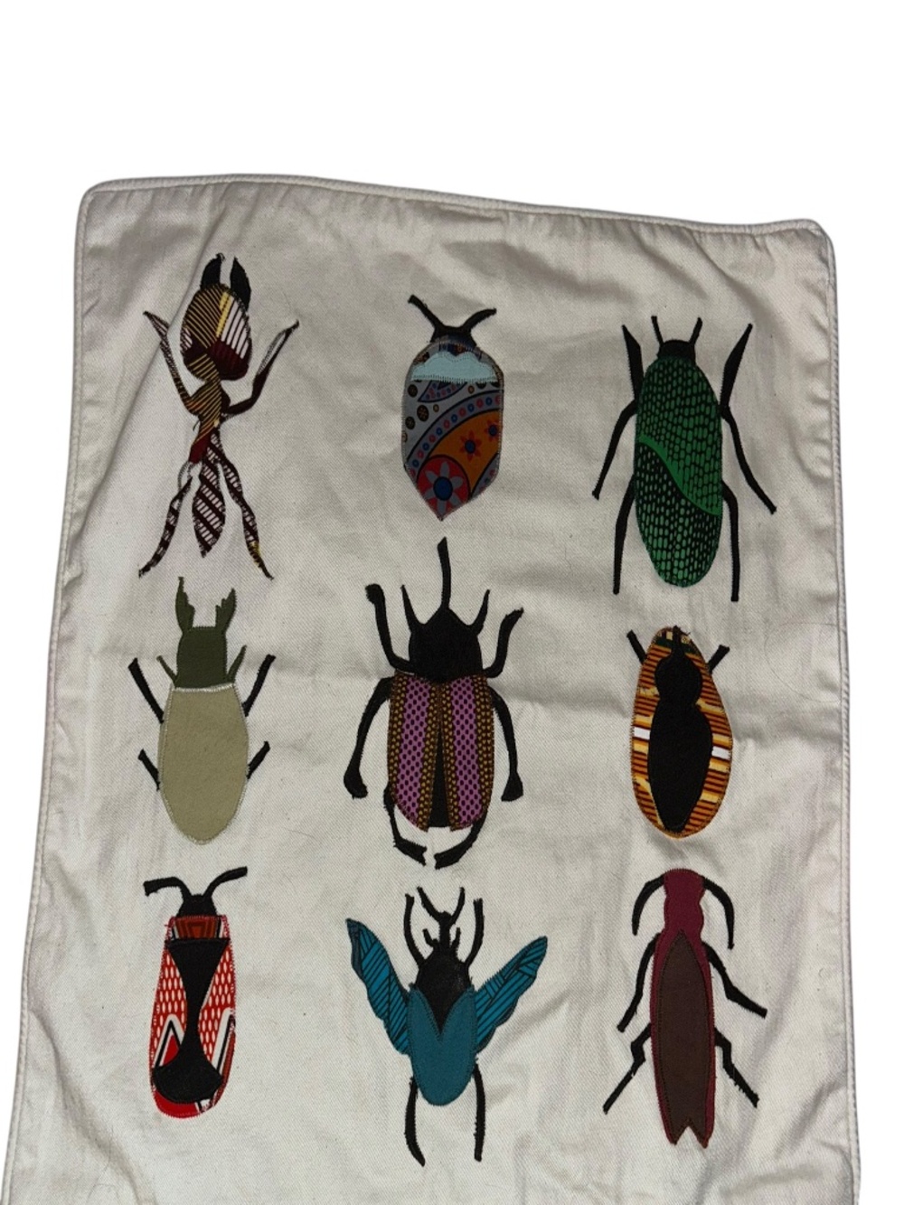Amani Ya Juu Kenya Kente African fabric Handmade embroidered bugs pillow cover